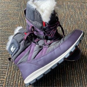 ❤️Sorel Whitney Women's Purple Waterproof Winter Boots with Faux Fur